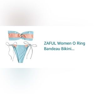 ZAFUL O Ring Bandeau Bikini, Tie Bikini High Cut Bathing Suit (NEW WITH TAGS)